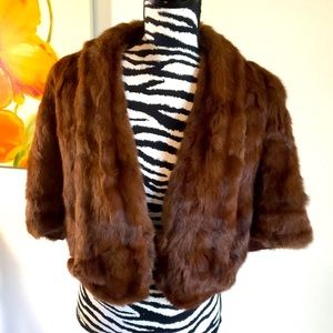 O/S vintage genuine fur stole